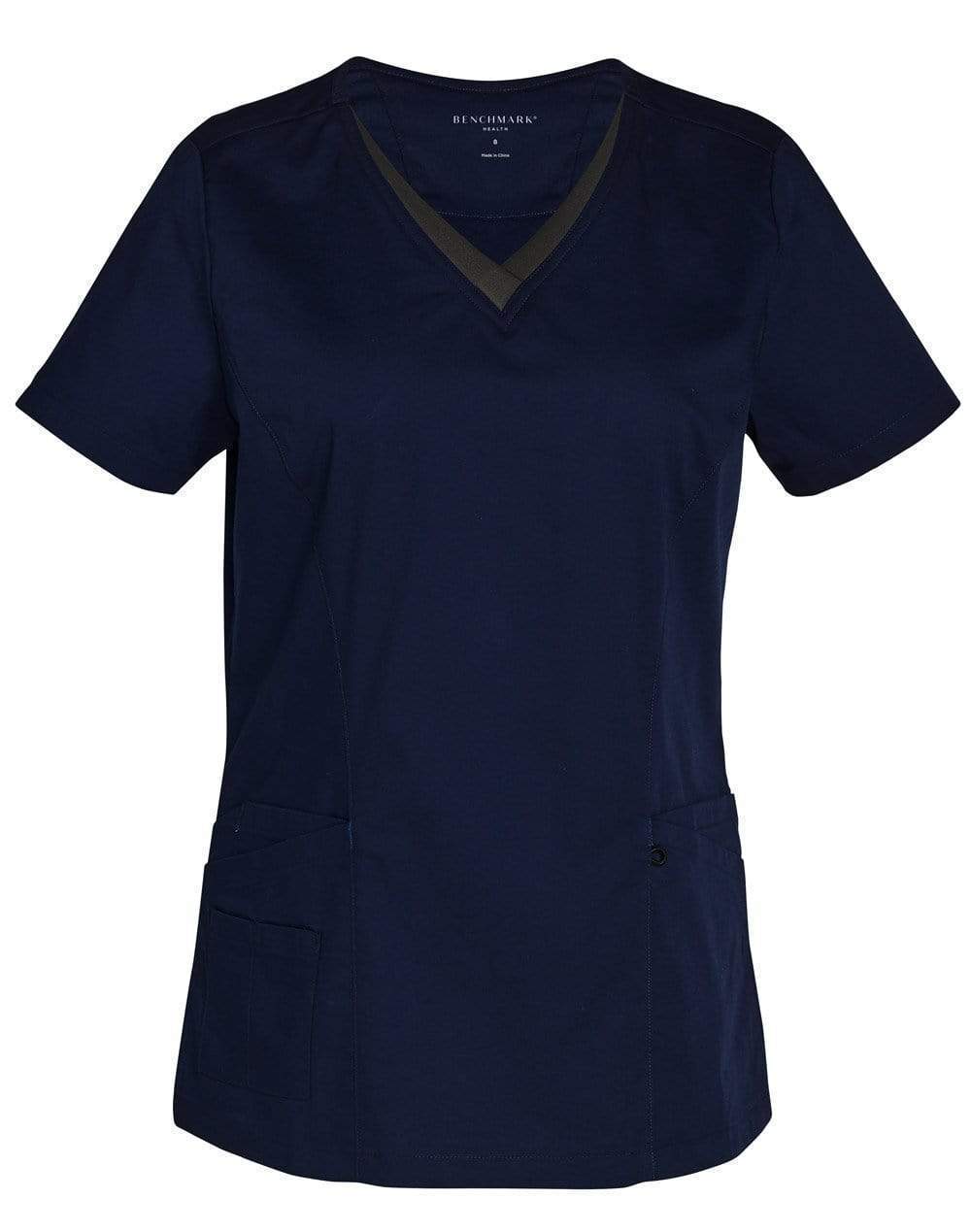 Winning Spirit Ladies V-neck Contrast Trim Scrubs Top M7660 Metro Workwear.