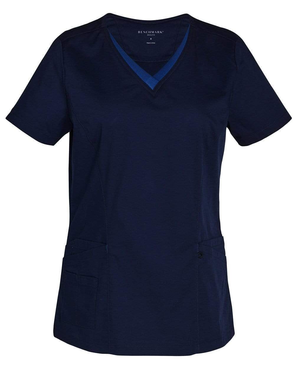 Winning Spirit Ladies V-neck Contrast Trim Scrubs Top M7660 Metro Workwear.