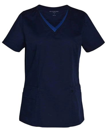 Winning Spirit Ladies V-neck Contrast Trim Scrubs Top M7660 Metro Workwear.