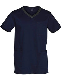 Winning Spirit Mens V-neck Trim Scrub Top M7650 Metro Workwear.