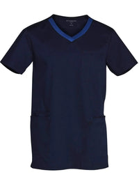 Winning Spirit Mens V-neck Trim Scrub Top M7650 Metro Workwear.