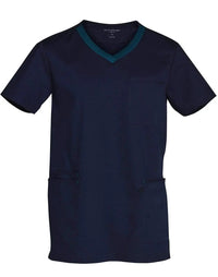 Winning Spirit Mens V-neck Trim Scrub Top M7650 Metro Workwear.