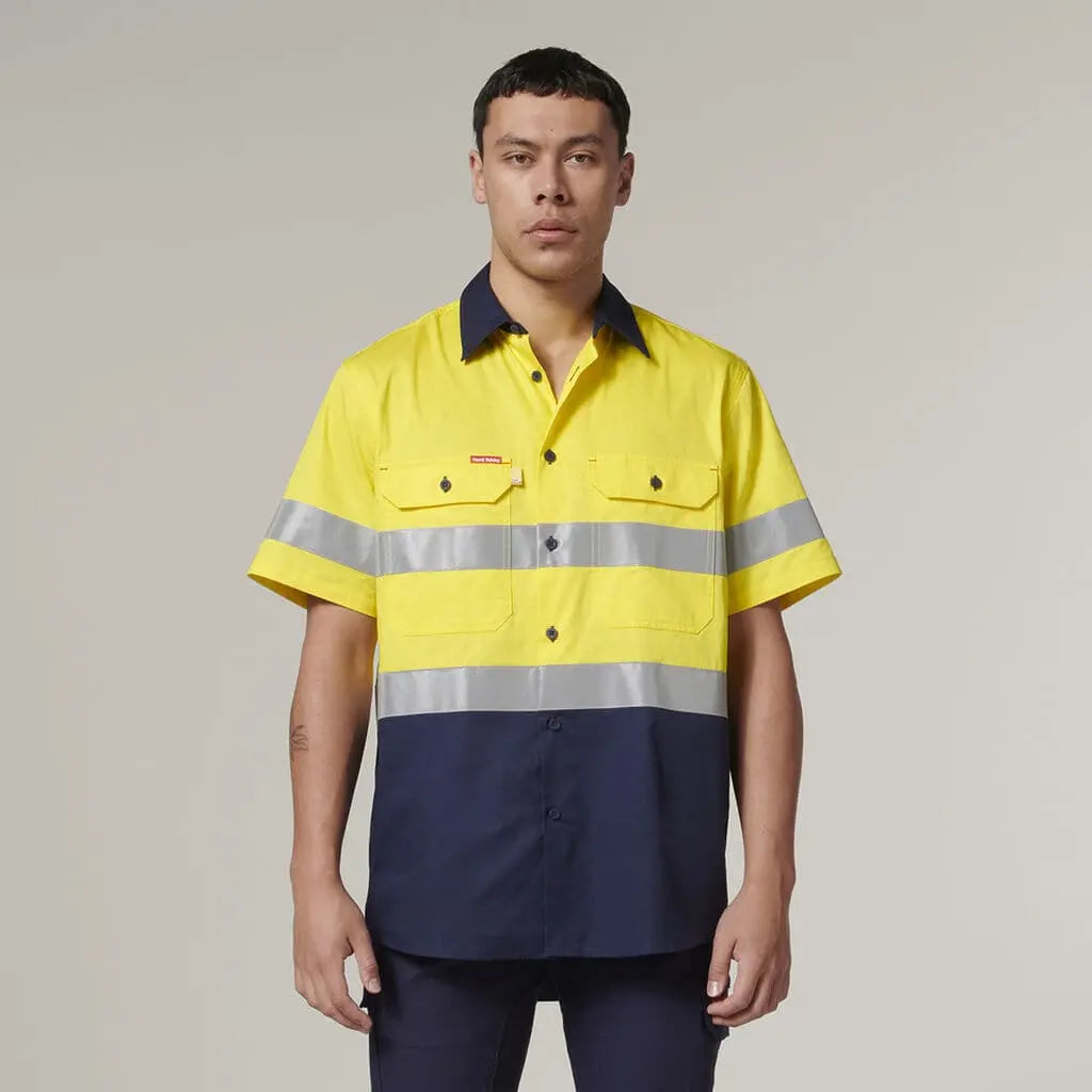 Hard Yakka Short Sleeve Two Toned Hi Vis Shirt Y07754 Metro Workwear.