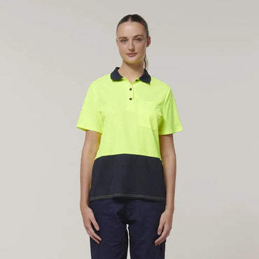 Hard Yakka Women's Short Sleeve Hi Vis Polo Shirt Y08601