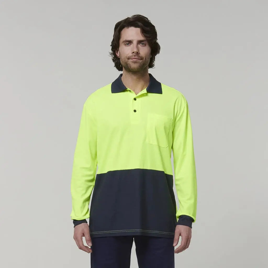 Hard Yakka Men's Long Sleeve  Polo Shirt Y19617 Metro Workwear.