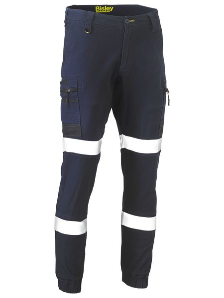 Bisley Flx And Move™ Taped Stretch Cargo Cuffed Work Pants BPC6334T Work Wear Bisley Workwear NAVY (BPCT) 72R 