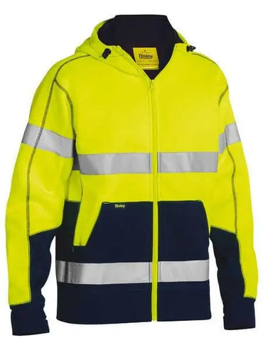 Taped Hi Vis Zip Fleece Hoodie With Sherpa Lining  BK6988T Metro Workwear.