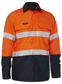 Bisley Workwear Apex 185 Taped Hi Vis Fire Retardant Ripstop Vented Shirt BS8438T - Flash Uniforms 