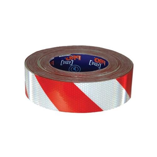 Pro Choice Hazard Tape Red & White Self Adhesive Reflective - RW5050-R