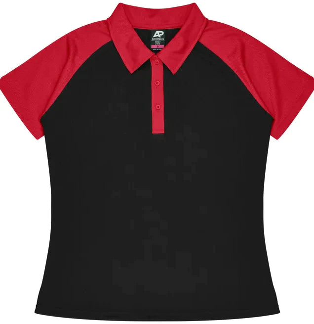 Aussie Pacific Manly Lady Polos 2318  Aussie Pacific BLACK/RED 6 