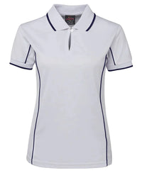 JB'S Podium Women’s Piping Work Polo Shirt 7LPI Casual Wear Jb's Wear White/Navy 8 