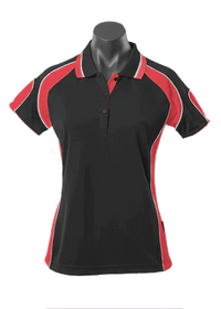 Aussie Pacific Ladies Murray Polo Shirt 2300 Casual Wear Aussie Pacific Black/Red/White 8 