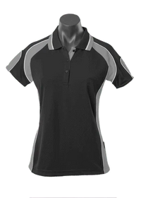 Aussie Pacific Ladies Murray Polo Shirt 2300 Casual Wear Aussie Pacific Black/Ashe/White 8 