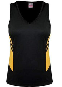 Aussie Pacific Ladies Tasman Singlet 2111 Casual Wear Aussie Pacific Black/Gold 4 