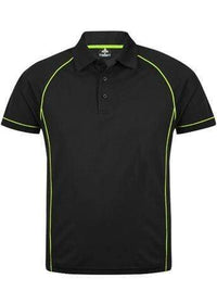 Aussie Pacific Men's Endeavour Work Polo Shirt 1310 Casual Wear Aussie Pacific Black/Fluro Green S 