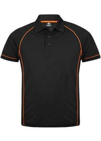 Aussie Pacific Men's Endeavour Work Polo Shirt 1310 Casual Wear Aussie Pacific Black/Fluro Orange S 