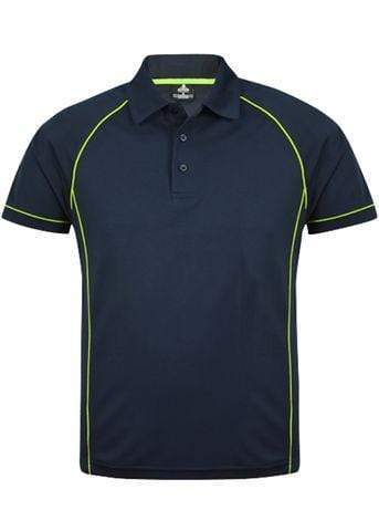 Aussie Pacific Men's Endeavour Work Polo Shirt 1310 Casual Wear Aussie Pacific Navy/Fluro Green S 