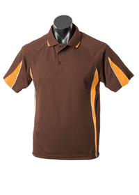 Aussie Pacific Men's Eureka Polo Shirt 1304 Casual Wear Aussie Pacific Chocolate/Gold/White S 