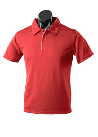 Aussie Pacific Men's Yarra Polo Shirt 1302 Casual Wear Aussie Pacific Red/White S 