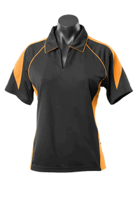 Aussie Pacific Premier Ladies Polo Shirt 2301 Casual Wear Aussie Pacific Black/Gold 8 