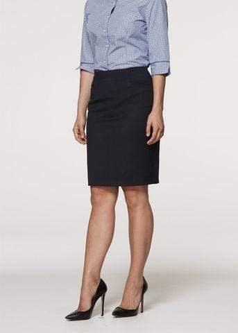 Aussie Pacific Ladies Knee Length Skirt 2802 Corporate Wear Aussie Pacific Navy 4 