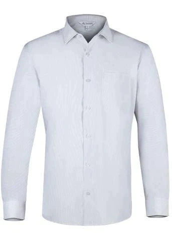 Aussie Pacific Men's Belair Long Sleeve Shirt 1905L Corporate Wear Aussie Pacific Silver XXS 