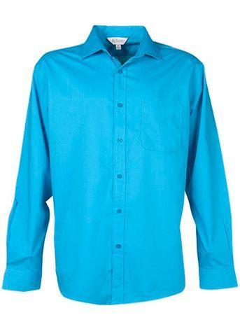 Aussie Pacific Men's Mosman Long Sleeve Shirt 1903l Corporate Wear Aussie Pacific Aqua XXS 