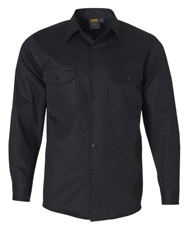 Australian Industrial Wear Work Wear Black / S COTTON DRILL work shirt WT04