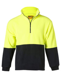 Australian Industrial Wear Work Wear Fluoro Yellow/Navy / S HI-VIS 2 TONE POLAR FLEECE SW07
