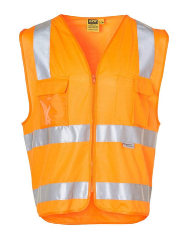 Australian Industrial Wear Work Wear 2XS / Orange Hi-Vis safety vest with ID pocket & 3M tape SW42
