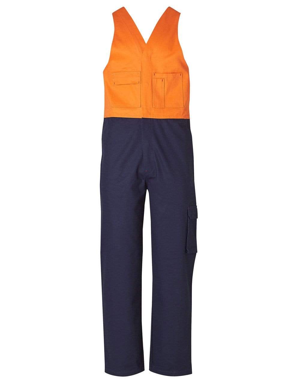 Australian Industrial Wear Work Wear Fluoro Orange/Navy / 87S Men's OVERALL Stout Size SW202