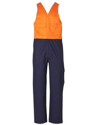 Australian Industrial Wear Work Wear Fluoro Orange/Navy / 87S Men's OVERALL Stout Size SW202