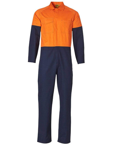 Australian Industrial Wear Work Wear Orange/Navy / 87S Men's TWO TONE COVERALL Stout Size SW205