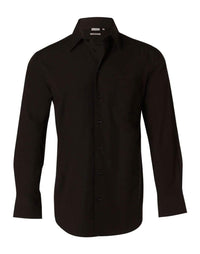Benchmark Corporate Wear Black / 42 BENCHMARK Men's Cotton/Poly Stretch Long Sheeve Shirt M7020L