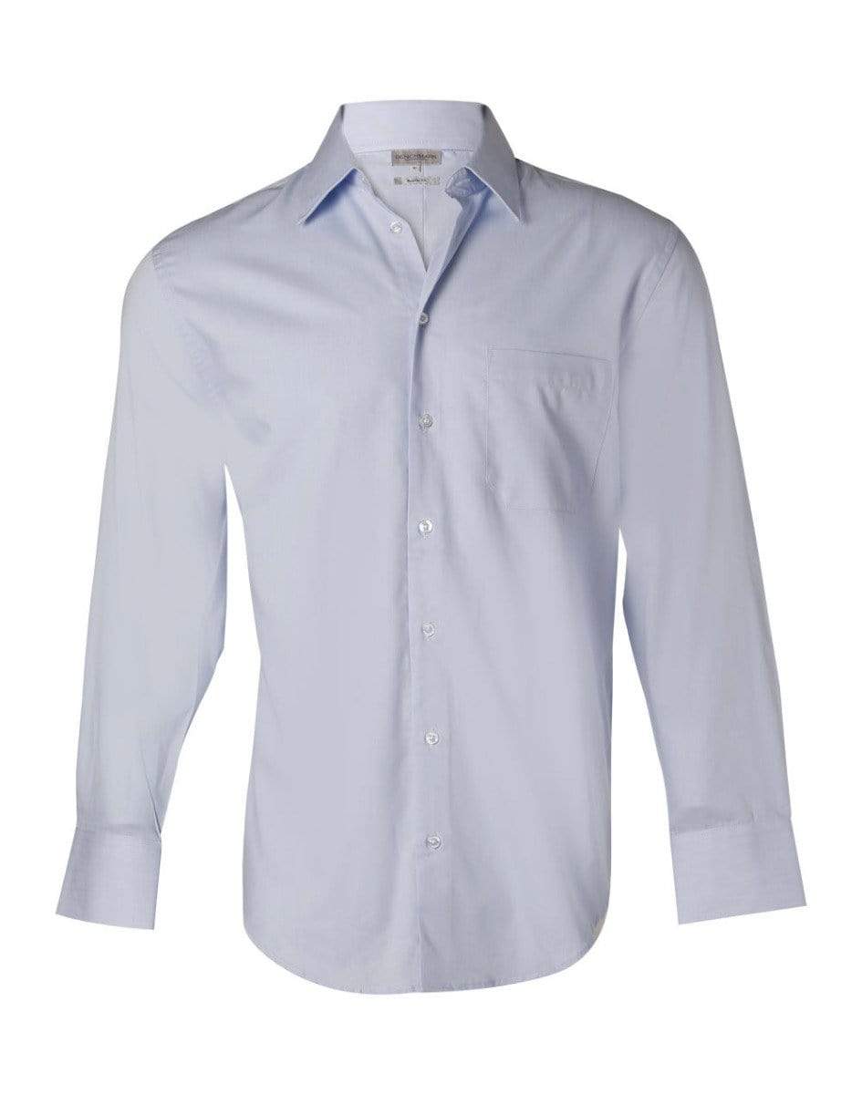 Benchmark Corporate Wear Blue / 38 BENCHMARK Men's Fine Twill Long Sleeve Shirt M7030L