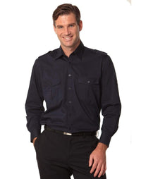 Benchmark Corporate Wear BENCHMARK Men's Long Sleeve Military Shirt M7912