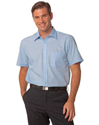 Benchmark Corporate Wear BENCHMARK Men's Pin Stripe Short Sleeve Shirt M7221