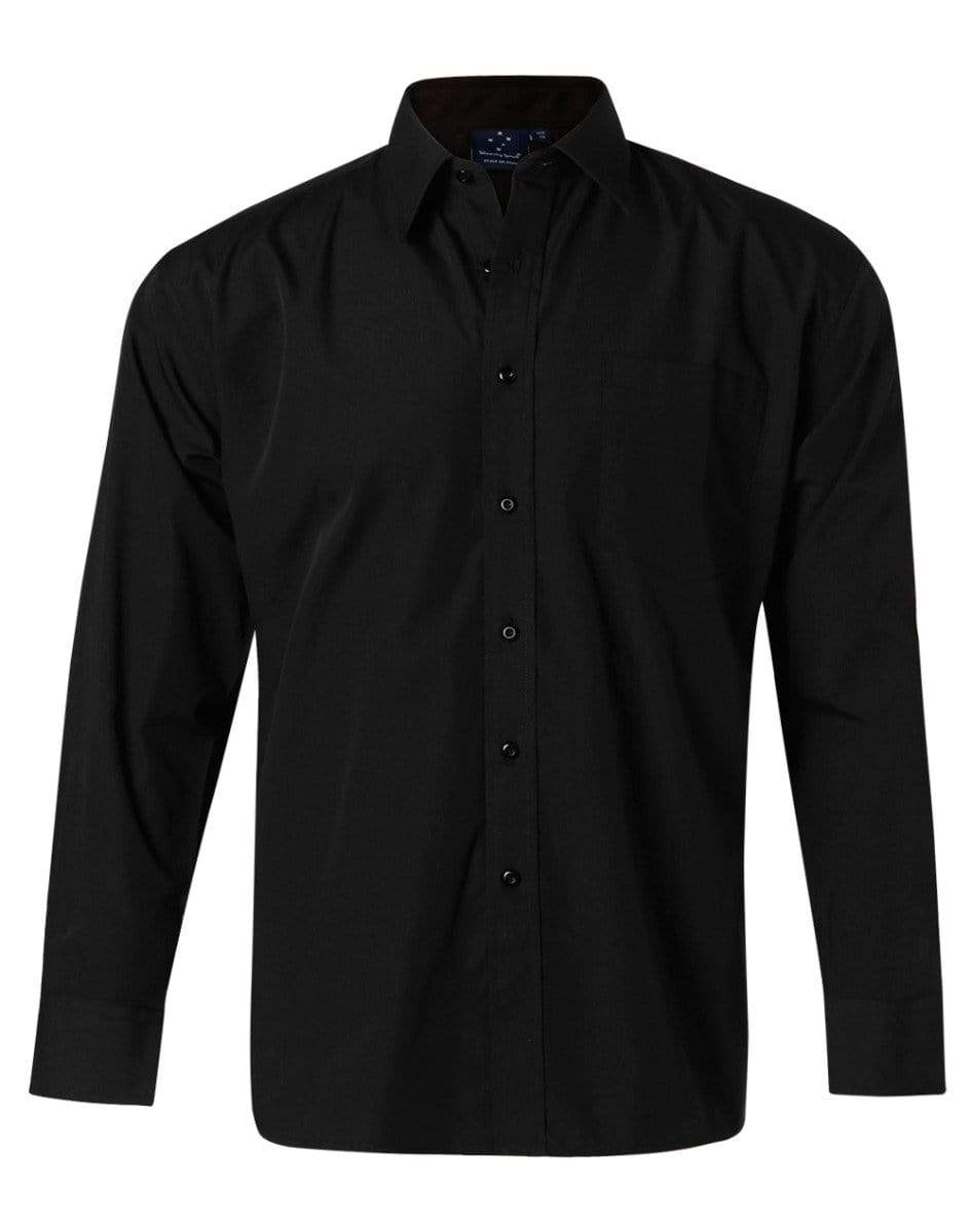 Benchmark Corporate Wear Black / S BENCHMARK Men's Poplin Long Sleeve Business Shirt BS01L