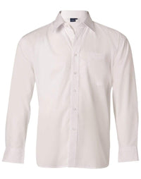Benchmark Corporate Wear White / S BENCHMARK Men's Poplin Long Sleeve Business Shirt BS01L