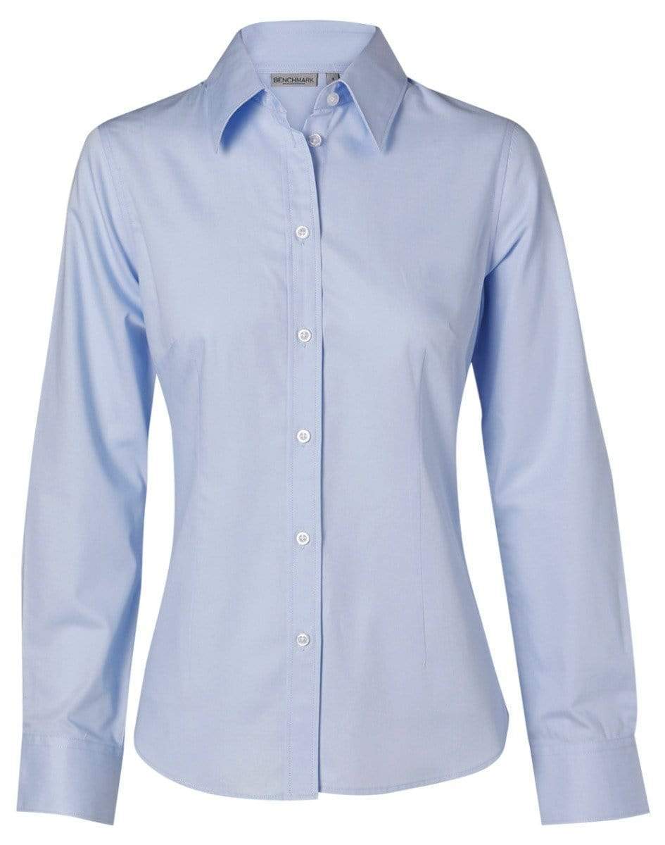 Benchmark Corporate Wear Blue / 6 BENCHMARK Women's Fine Twill Long Sleeve Shirt M8030L