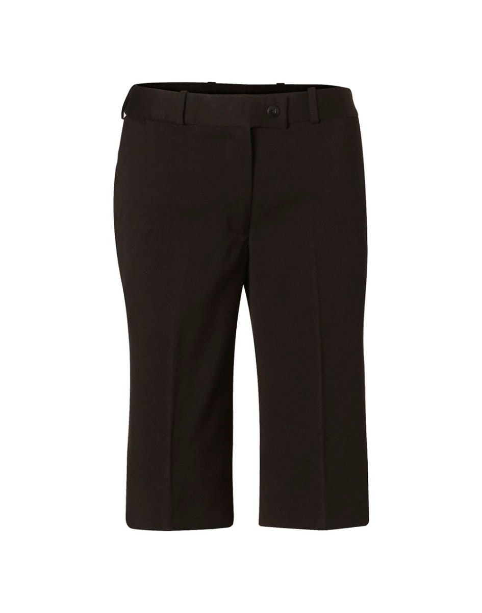 Benchmark Corporate Wear Charcoal / 6 BENCHMARK Women's Poly/Viscose Stretch Knee Length Flexi Waist Shorts M9441