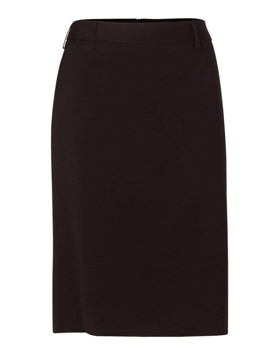 Benchmark Corporate Wear Navy / 6 BENCHMARK Women's Poly/Viscose Stretch Mid Length Lined Pencil Skirt M9471