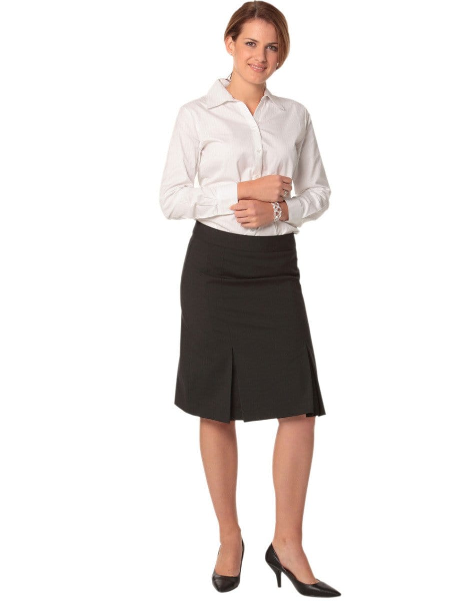 Benchmark Corporate Wear BENCHMARK Women's Wool Blend Strecth Pleated SKirt M9473