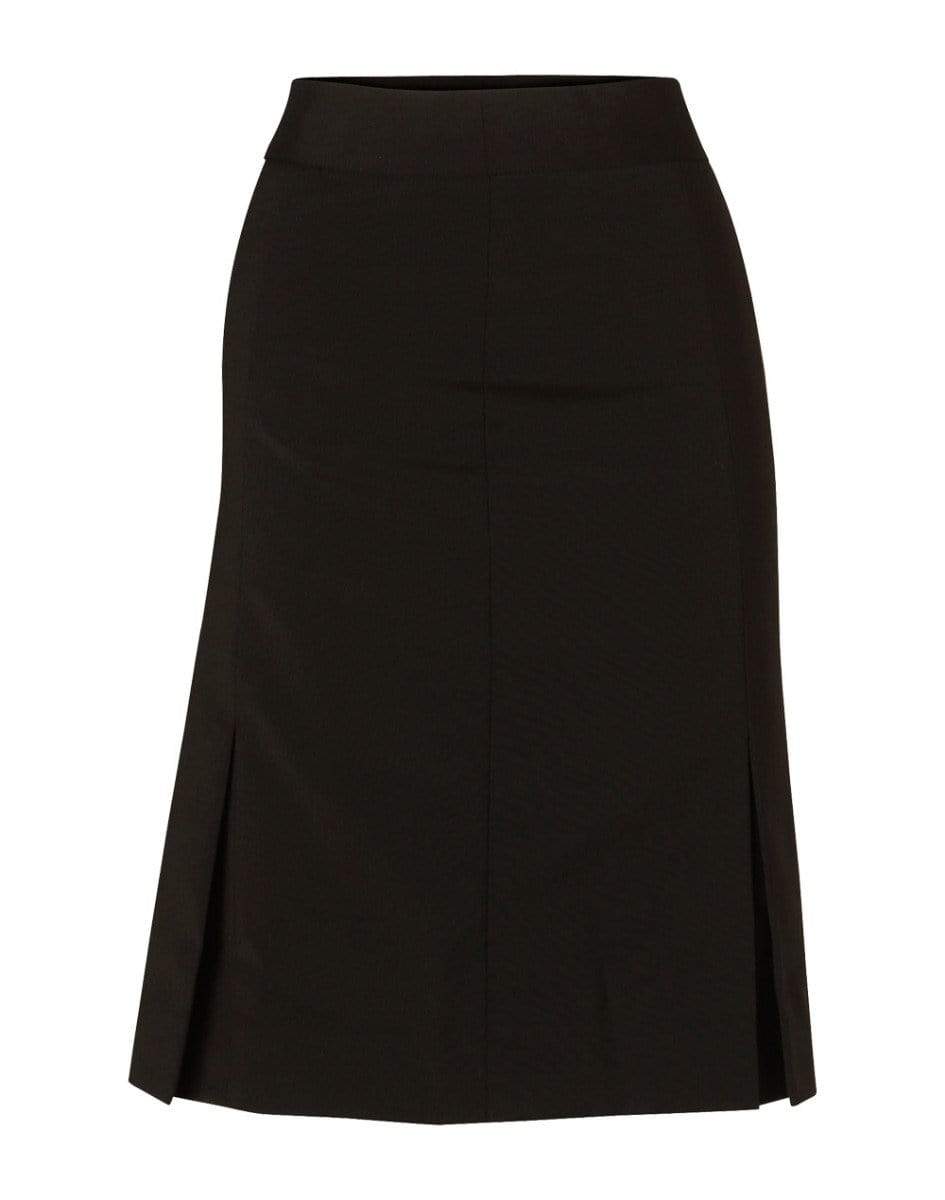 Benchmark Corporate Wear Black / 6 BENCHMARK Women's Wool Blend Strecth Pleated SKirt M9473