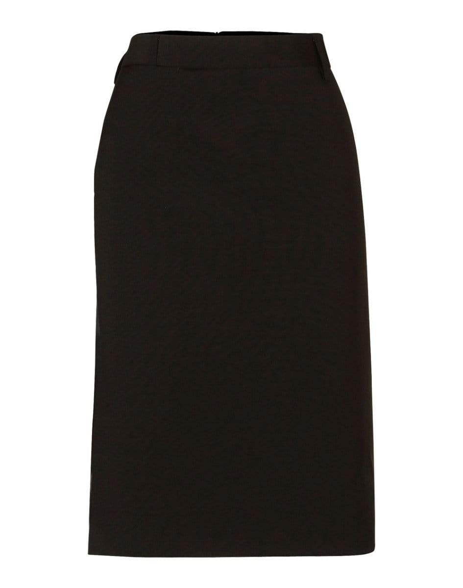 Benchmark Corporate Wear Black / 6 BENCHMARK Women's Wool Blend Stretch Mid Length Lined Pencil Skirt M9470