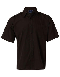 Benchmark Corporate Wear Black / S BENCHMARKMen's Poplin Short Sleeve Business Shirt BS01S