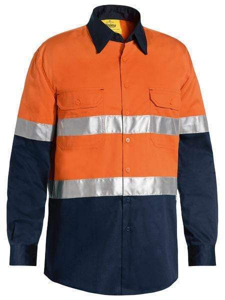 Bisley Workwear Work Wear Orange/Navy / S Bisley 3M TAPED COOL LIGHTWEIGHT HI VIS SHIRT  BS6696T