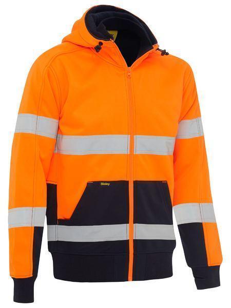 Bisley Workwear Work Wear Orange/Navy / XS Bisley TAPED HI VIS FLEECE HOODIE WITH SHERPA  BK6988T