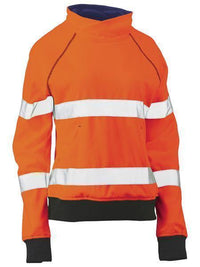 Bisley Workwear Work Wear Orange / 6 Bisley WOMENS TAPED HI VIS FLEECE JUMPER BKL6818T
