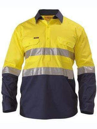 Bisley Workwear 3m Taped Closed Front Cool Lightweight Hi Vis Shirt BSC6896 Work Wear Bisley Workwear   